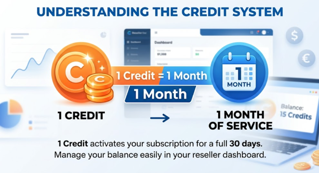 Explaining the IPTV reseller panel credit plans